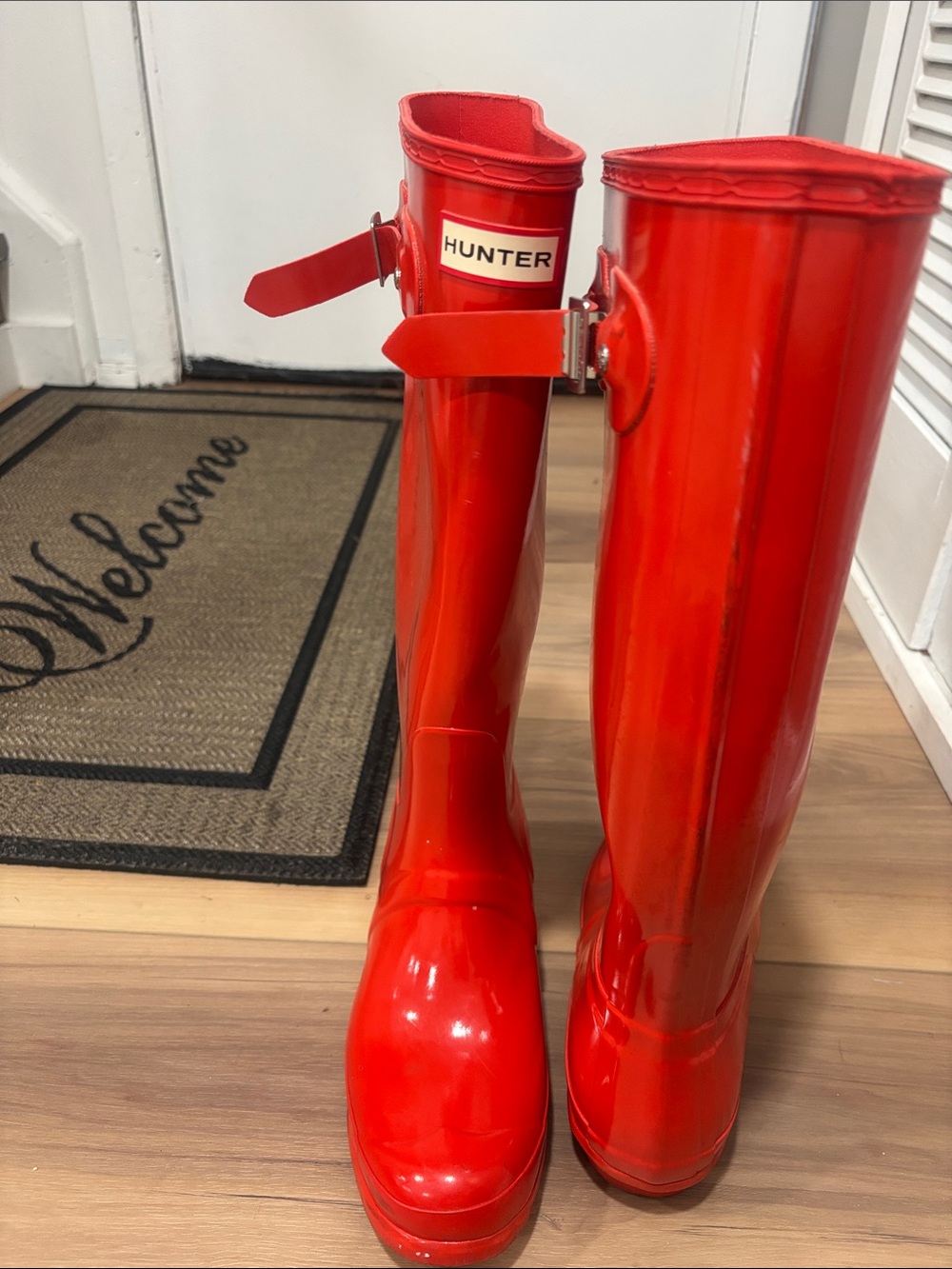 Hunter Orange Gloss Tall Rain Boots